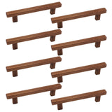 Semetall 8Pcs Walnut Wood Drawer Pulls,5 inch Hole Center Pull Handles Wood,Wooden Handles for Dresser Drawers,Cabinets,Kitchen,
