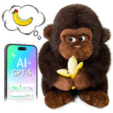 AI Talking Interactive Toy Figure, ChatGPT Large Smart Stuffed Animal Gorilla with Real Time Voice, Educational Companion Toy fo