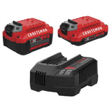CRAFTSMAN 20V Battery and Charger Set, 2Ah and 4Ah Lithium Ion Batteries and Charger Kit (CMCB204-CKVA)