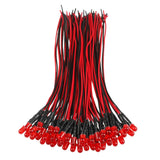 EDGELEC 50pcs 12 Volt 5mm Red LED Lights Emitting Diodes, Pre Wired 7.9 Inch DC 12V LED Light Diffused Colored Lens Small LED La