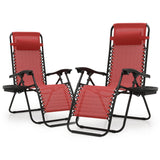 Athena Collection Zero Gravity Chair, Outdoor Lounge Chair with Adjustable Pillow and Cup Holder, Reclining Camping Chair for Ou