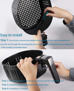 Air Fryer Replacement Basket for Power XL 5.3QT Air Fryer,Air Fryer Basket for Gowise USA 5.8QT Air Fryer, Air fryer Accessories