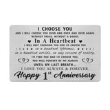 LGQDYMZ 1 Year Anniversary Card Gifts for Him, 1st Anniversary Card Gifts for Husband Boyfriend, One Year Romantic Engraved Mess