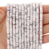 HAAMIIQII 2x4mm Natural White Turquoise Heishi Spacer Beads 150Pcs Flat Disc Stone Semi Precious Gemstone Loose Beads for Jewelr