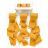 Pretty Jolly Gold Chiffon Ribbon for Gift Wrapping 3 Rolls 2 Inch x 7Yd Silk Ribbons Handmade Fringe Fabric Ribbon for Flower Bo