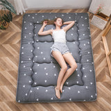 Grey Triangle Japanese Floor Futon Mattress, Tatami Mat Portable Camping Mat Kids Sleeping Pad Foldable Roll Up Floor Lounger Pi