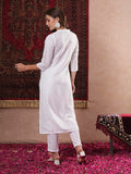 Anni Designer Women'S Cotton Blend Straight Printed Kurta With Pant (Nabhita White-Vks07_S_White_Small),White,S,,,