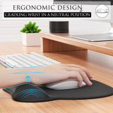 MROCO Ergonomic Mouse Pad with Gel Wrist Rest, Comfortable Mousepad with Smooth Wrist Support Surface and Non-Slip PU Base for P
