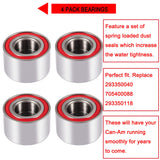 (4Pcs) Heavy Duty Wheel Bearings For Can-Am Defender/Commander/Maverick/Outlander/Renegade Replaces # 293350040, 705400088, 2933