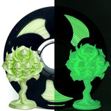 Qinghe Green Glow in The Dark 1.75mm PLA Filament with Smooth Surface, Bright Luminous Green 3D Printer Filament, 1kg (2.2lbs) P