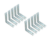 QCAA Heavy Angle Bracket Corner Brace 0.09 Thickness Durable Steel, Zinc Plated, 2-1/2x2-1/2 x5/8 x2.3 mm, Made in Taiwan, 10 Pa