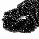 48Pcs Black Onyx Agate 8mm Beads Natural Stone Round Gemstone Genuine Real Stone for DIY Bracelet Jewelry String Making