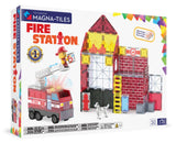 Magna-Tiles Fire Station 50-Piece Magnetic Construction Set, The Original Magnetic Building Brand