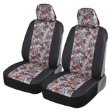 BDKdusty rose Floral Faux Leather Car Seat Covers for Front Seats, 2 Pack - Flower Pattern Front Seat Cover Set, Sideless Design