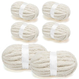 Chunky Chenille Yarn for Crocheting/Arm Knitting, Super Soft Jumbo Knit Blanket Yarn Beige 6 Pack (32 yds, 8.5 oz Each Pack)