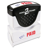 ACCUSTAMP2 Message Stamp with Shutter, 2Color, PAID, 15/8 x 1/2 Impression, PreInk, Blue and Red Ink (035535)