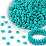 Kovict 300Pcs 12mm Silicone Lentil Beads, Silicone Spacer Beads for Necklace Bracelet Keychain Pens Craft(Turquoise)