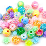 Colorful Rhinestone Beads Round Spacer Beads for Jewelry Bracelet Necklace Pen Bag Chain Making Crafts Supplies (14mm Mix Colors