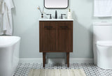 Elegant Decor Indoor Modern Under Sink Bathroom Fixtures Storage Organizer Cabinet 24 Inch Single Bathroom Vanity - Walnut