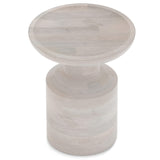 SIMPLIHOME Haynes 16-inch Wide Solid Mango End Table in White Wash, Handcrafted Boho-Style Accent Table for Living, Bedroom, or 