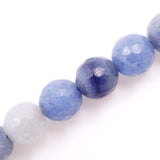 Malahill Faceted Gemstone Beads for Jewelry Making, Sold per Bag 5 Strands Inside (Blue Aventurine, 8mm)