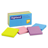 Highland 6549B SelfStick Notes, 3 x 3, Assorted Bright, 100Sheet, 12/Pack