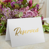 10 Pack Gold Reserved Table Signs for Wedding Party Restaurant - Double Sided Reserved Table Signs - Gold Reserved Signs for Tab