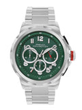 French Connection L'Aigle Chronograph Date Green Round Dial Stainless Steel Strap | Casual | Premium | See Through Feature | Tex