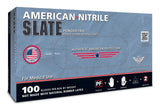 American Nitrile - Slate Powder Free Nitrile Gloves - Latex Free Disposable Gloves - Medical, Mechanic, Esthetician, Tattoo Arti