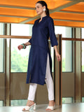 Libas Women'S Silk Regular Kurta (29273_Blue Blue 2Xl