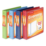 Cardinal 3 Ring Binders, Round Rings, Holds 350 Sheets, ClearVue Presentation View, NonStick, Assorted Colors (79550), 1.5 Inch