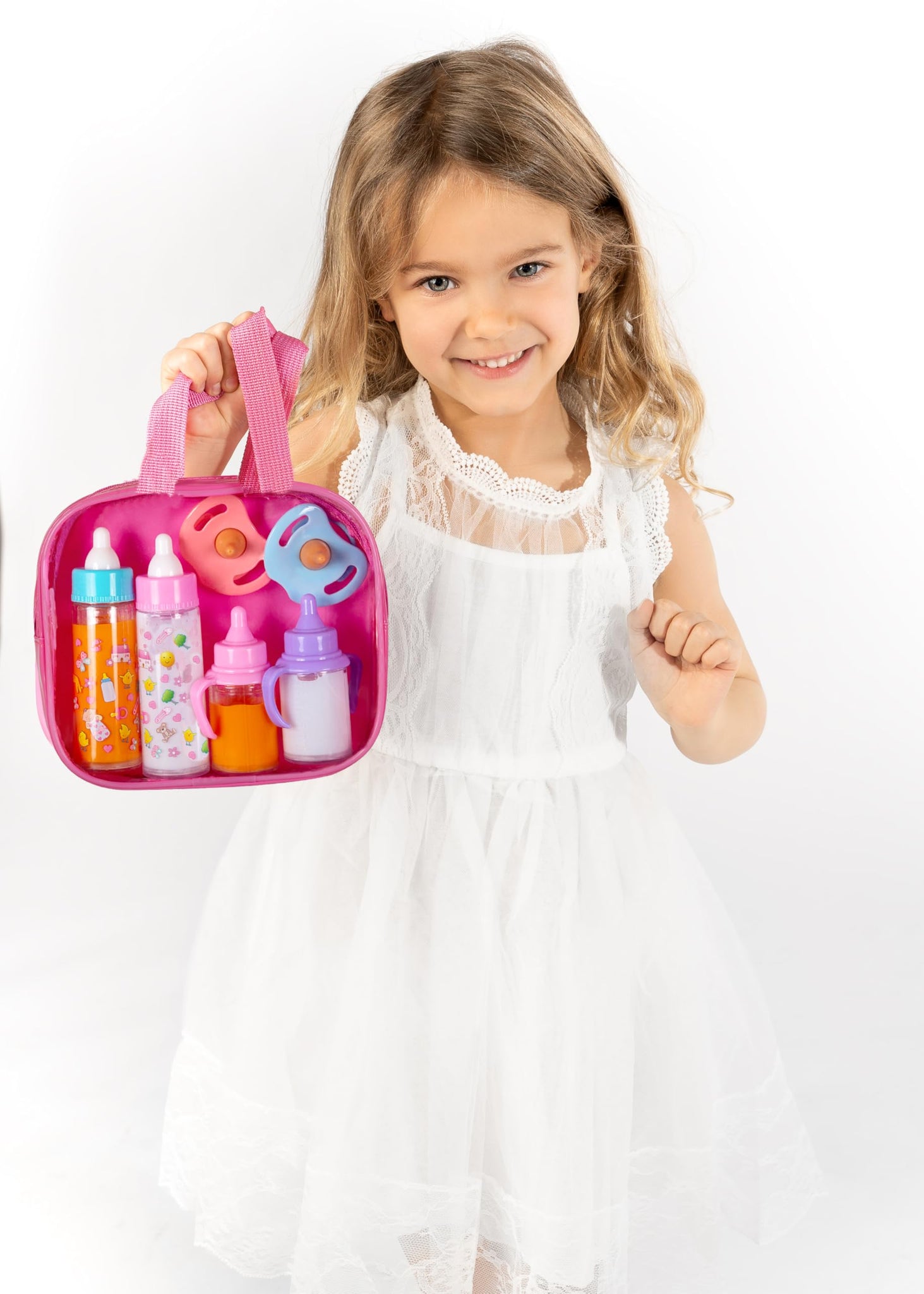 fash n kolor, My Sweet Baby Disappearing Doll Feeding Set | Baby Care 6 Piece Doll Feeding Set for Toy Stroller | 2 Milk & Juice