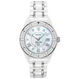 Bulova Ladies Marine Star Diamond White Ceramic and Stainless 3Hand Quartz Watch with White MotherofPearl Dial and Sapphire 