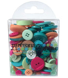 Buttons Galore HandDyed Button, 3.5Ounce, Mango/Raspberry/Turquoise/Blueberry