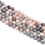 Asingeloo Pink Zebra Jasper Natural Gemstones Round Loose Beads 6mm Crystal Energy Stones Healing Power for DIY Jewelry Making