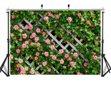 AIIKES 6x4FT Flowers Photography Backdrop Spring Floral Photo Background Green Leaf Fence Backdrops Wedding Bridal Backdrop Baby