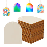 Tmflexe Arch Door 30Pcs Unfinished Wooden Gift Ornaments DIY Craft Birthday Present-30Pack Paintable Blank Natural Arch Door Cut