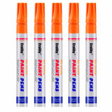 Orange Paint Markers, 5 Pack Oil-Based Waterproof Quick Dry Permanent Paint Pen Set for Rocks Painting, Wood, Fabric, Plastic, C