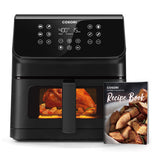COSORI Clear Window Air Fryer, 6.5 Quart Large Compact Airfryer, 12 One-Touch Savable Custom Functions, Cookbooks and Online Rec