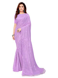 Pratham Blue Womens Sequins Georgette Fancy Saree With Blouse Piece (PB-238_Mauve Purple)