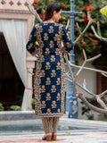 Gosriki Women'S Rayon Blend Straight Printed Kurta With Pant & Dupatta (Alaya Navy Blue-Gs_S_Navy Blue_Small),Navy Blue,,B0DD785SJ3