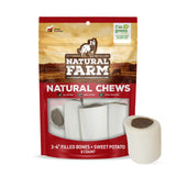 Natural Farm Sweet Potato Filled Bones (3-4 Inch, 6 Pack), Limited Ingredient, Natural Stuffed Dental Dog Bone Treats for Dogs, 