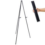 U.S. Art Supply 63 High Heavy Duty Metal Folding Display Easel - Adjustable Height, Holds 10 lbs - Portable Art Easel Stand - fo