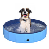 CACSPS 39.5 x 12 Foldable Dog Pool - Collapsible Hard Plastic Kiddie Pool for Dogs & Kids, Non-Slip Pet Bath Tub for Outdoor B
