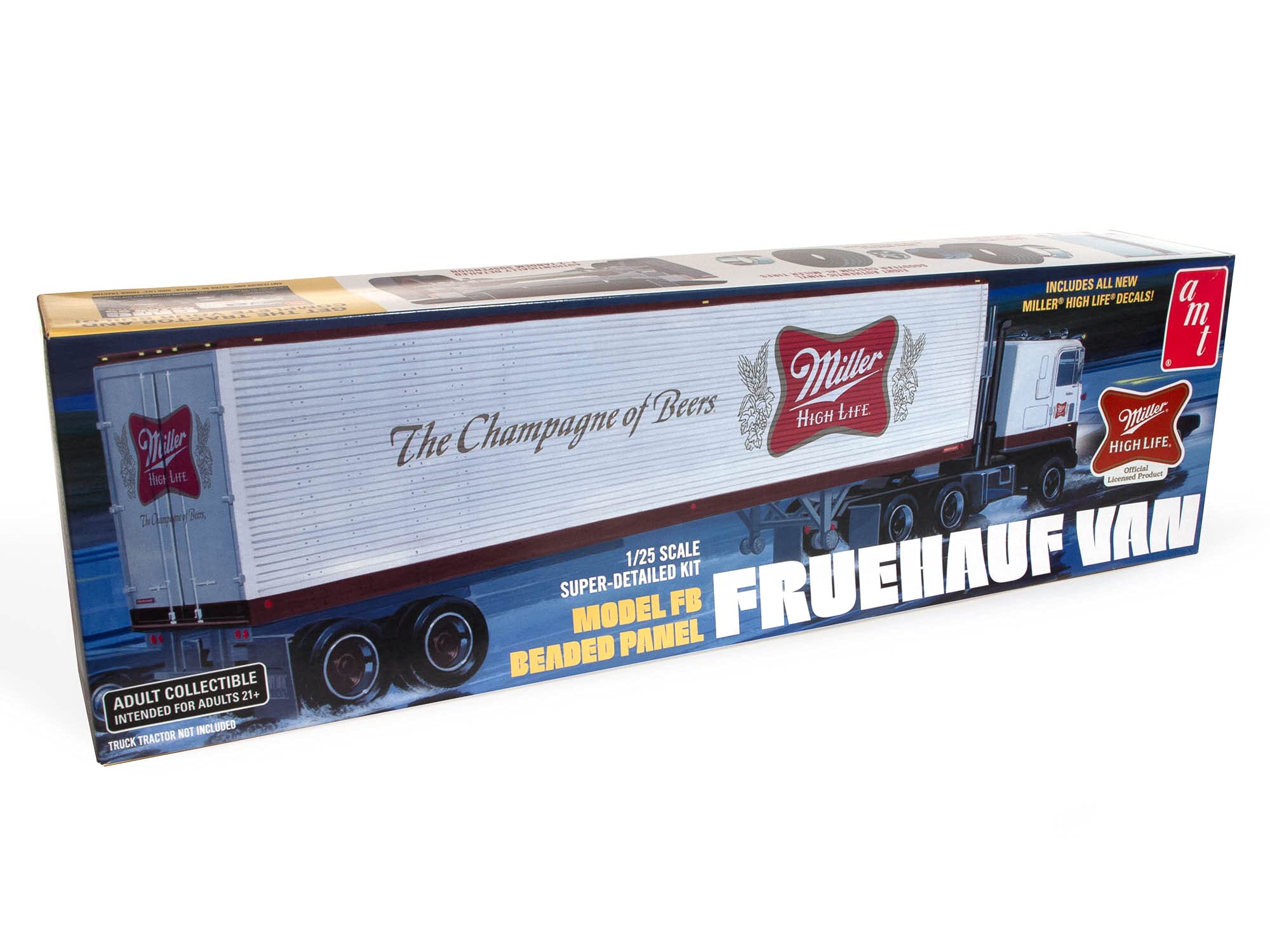 Amt Fruehauf 40 Semi Trailer (Miller Beer) 1:25 Scale Model Kit