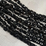 Natural Stone Beads Square Faceted Beading Black Agate Gemstone Loose Beads for Jewelry Making 2 Strands 7.9 inches