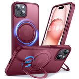 Anqrp 360 All-in-ONE Stand Case for iPhone 15 Case with Rotatable Magnetic Kickstand Ring Holder, Compatible with Mag-Safe, MIL-