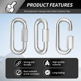 15 Pack Heavy-Duty Chain Hooks Quick Links - 304 Stainless Steel 1/8 Locking Carabiner Anti-Rust Chain Connector Quick Link fo