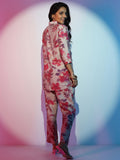 Libas Womens Printed Silk Blend Co-Ord Set For Women Mauve M 49000