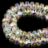 DIQIO 4mm Sparkle Rondelle Crystal Beads for Jewelry Making - Spacer Faceted Beads for Bracelets(135-140pcs, Crystal Yellow)